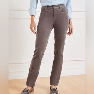 TALBOTS plush corduroy straight leg high waist jeans  Sz 12  Taupe